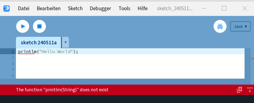 Screenshot einer Fehlermeldung